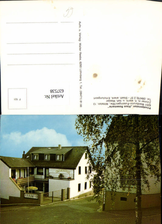 637538,Waldbrunn Fussingen Westerwald Pension Haus Rosemarie