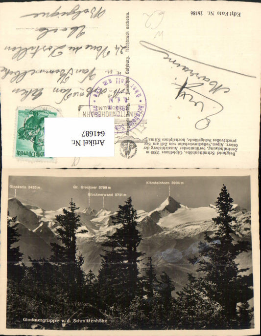 641687,Foto Ak Glocknergruppe v. d. Schmittenhöhe Zell a. See
