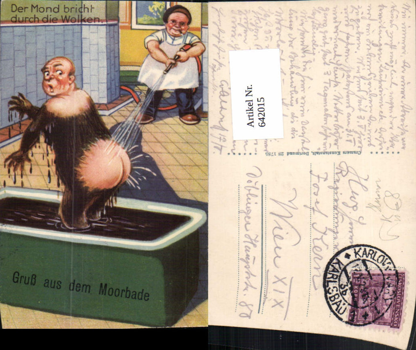 642015,Künstler AK Gruß aus dem Moorbade Humor Scherz Mann Badewanne
