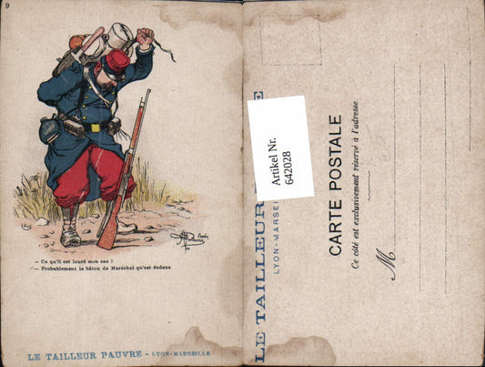 642028,Künstler AK Guillaume Satire Karikatur Humor Scherz Militär Soldat