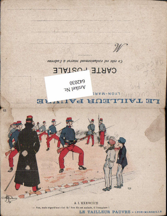642030,Künstler AK Guillaume Satire Karikatur Humor Scherz Militär Exercice