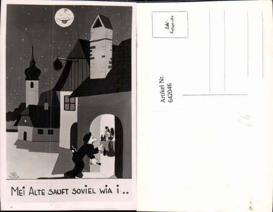 Scherz Humor Alkohol Trinkerhumor Ginzing Mond Mondgesicht Wein Heuriger RAINER sign.