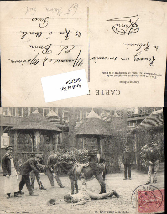 642058,Scherz Humor Esel Robinson Mann fällt