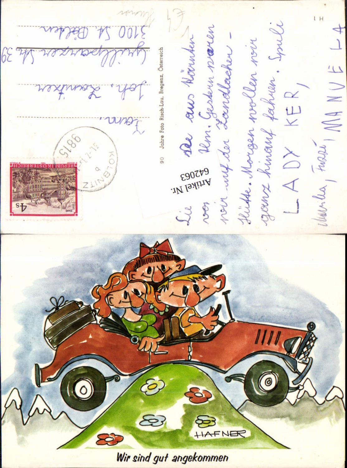 642063,Scherz Humor Auto sign. HAFNER Stp. Kolbnitz