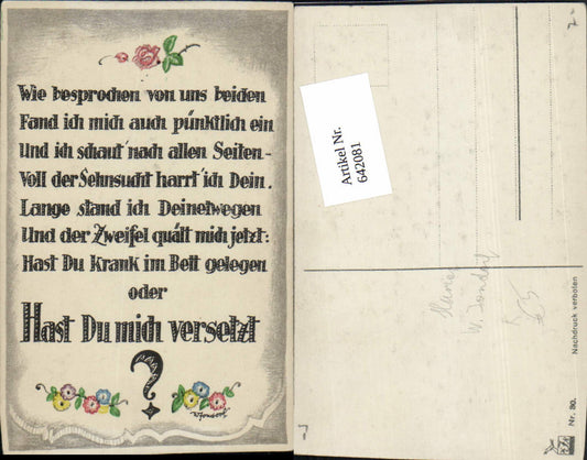 642081,Scherz Humor W. Jondorf sign. Spruch Liebe