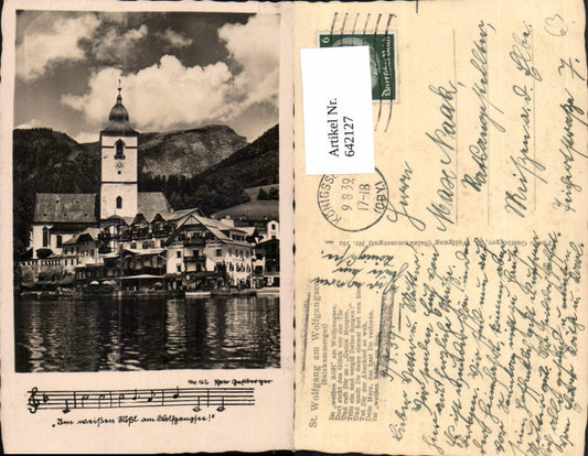642127,Foto Ak Sankt Wolfgang im Salzkammergut Weisses Rössl Liedzeile