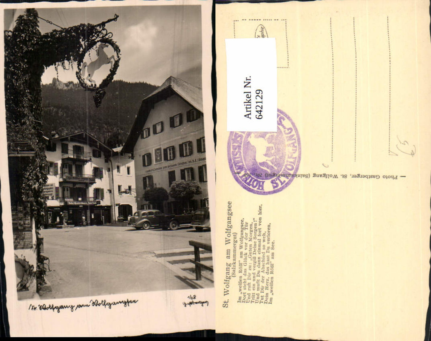 642129,Foto Ak Sankt Wolfgang im Salzkammergut pub Gastberger 168