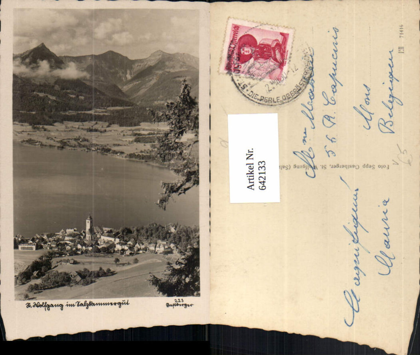 642133,Foto Ak Totale v. Sankt Wolfgang im Salzkammergut pub Gastberger 223