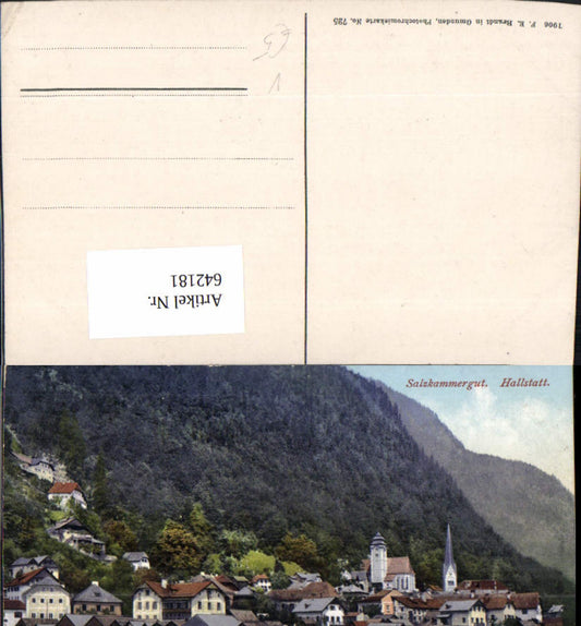 642181,Hallstatt Salzkammergut pub F. E. Brandt 725