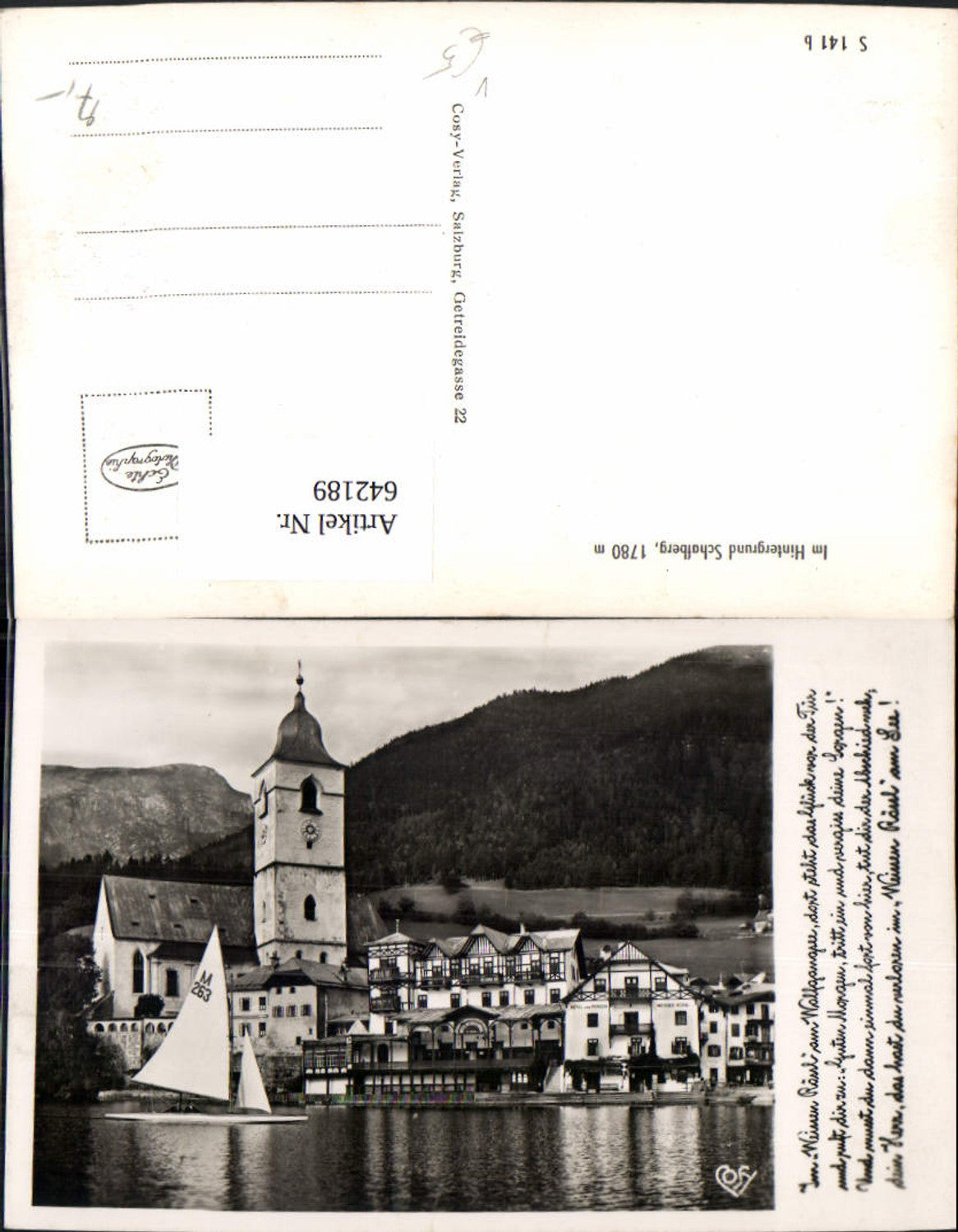 642189,Foto Ak St Wolfgang im Salzkammergut m. Schafberg pub Cosy S 141b