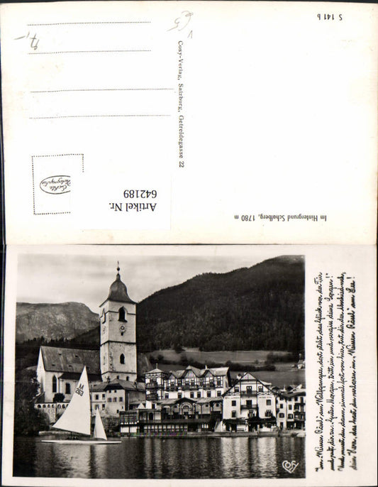642189,Foto Ak St Wolfgang im Salzkammergut m. Schafberg pub Cosy S 141b