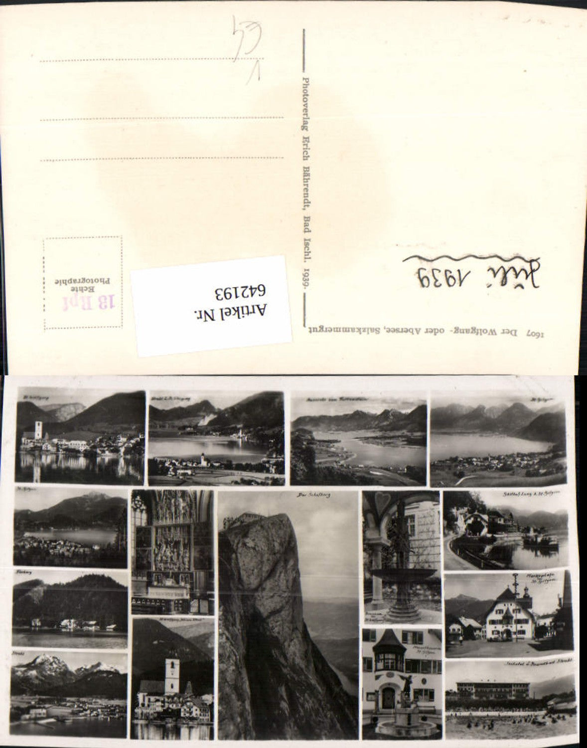 642193,Mehrbild Ak St Wolfgang im Salzkammergut Schafberg Altar Kirche pub Erich Bährendt