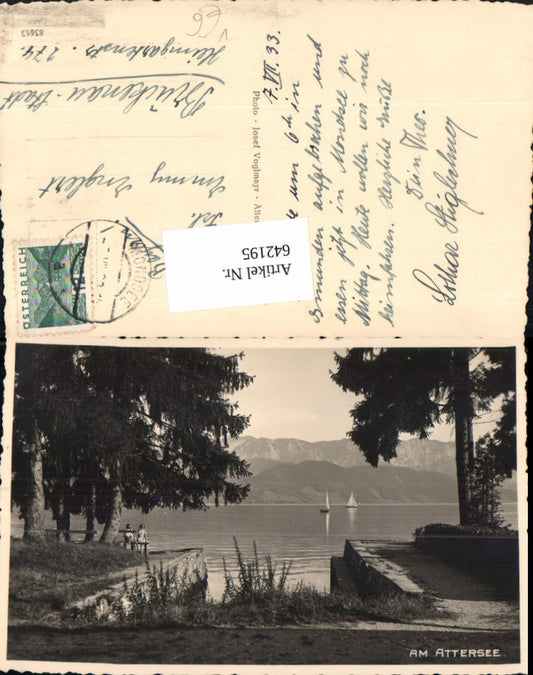 642195,Foto Ak Am Attersee Segelboote Boote ev. Nußdorf am Attersee pub Josef Voglmayr