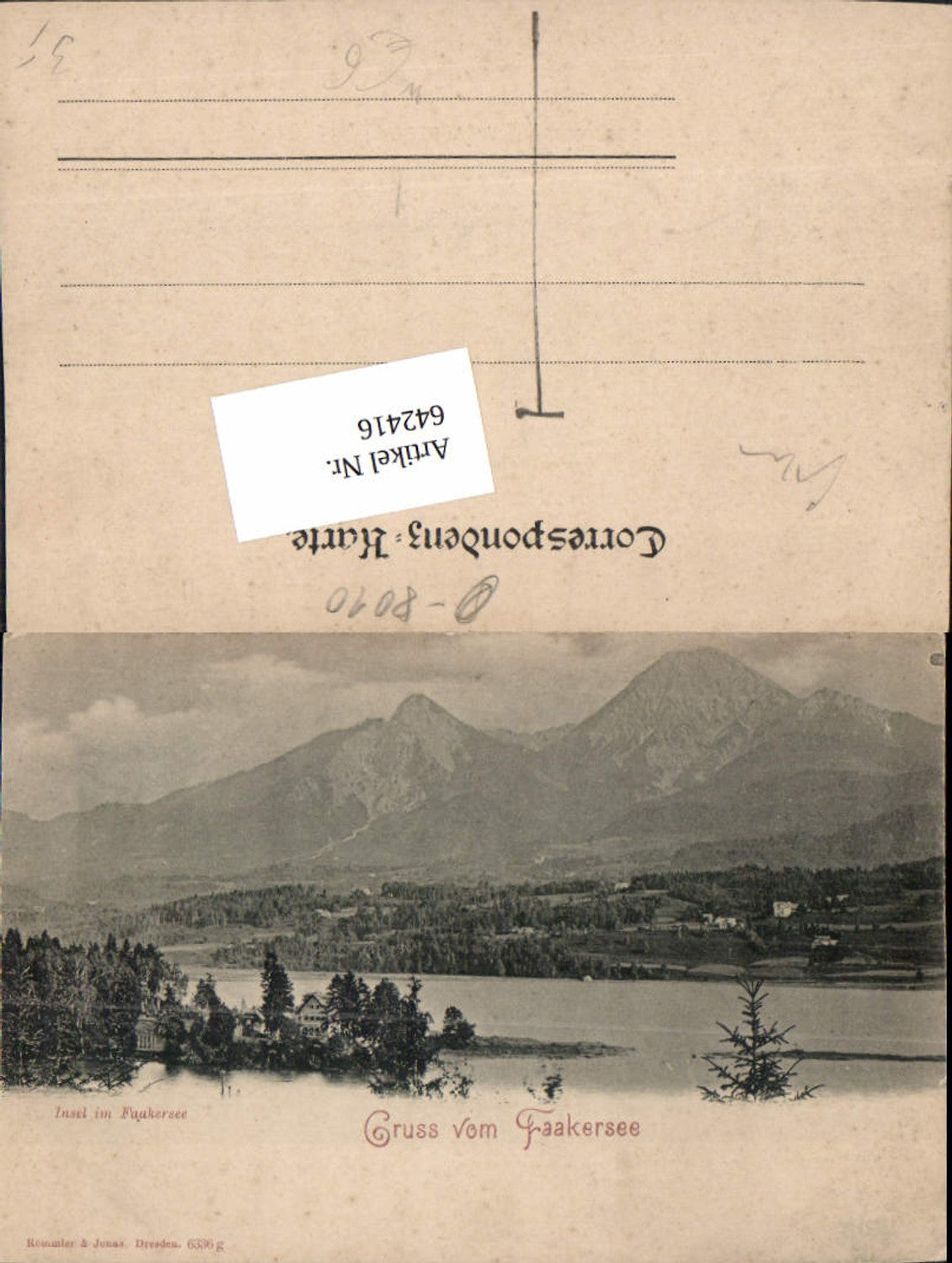 642416,Gruss vom Faakersee Faak am See Insel Villach pub Römmler & Jonas 6336 g