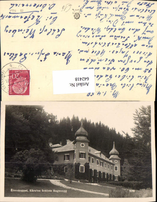 642418,seltene AK Eisenkappel Schloss Hagenegg bei Vellach
