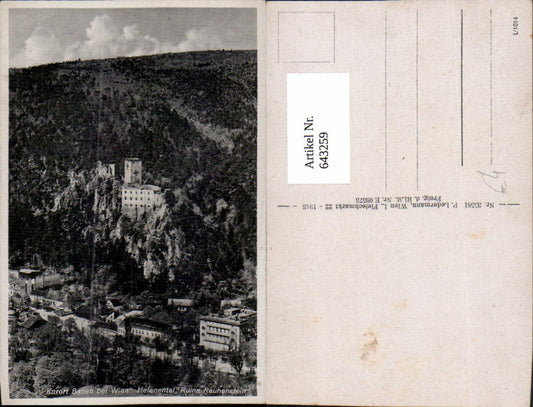 643259,Baden bei Wien Helenental Rauhenstein