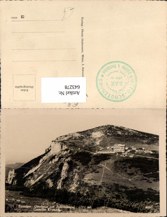 643278,Raxalpe Rax Ottohaus Jakobskogel Reichenau Prein
