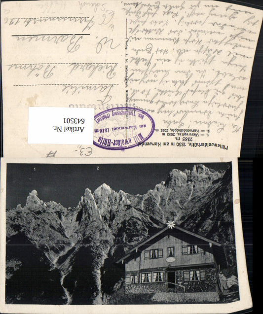643501,Mittenwald Mittenwalder Hütte m. Karwendel
