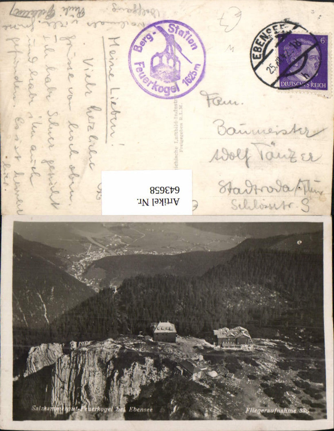 643658,tolle Fliegeraufnahme Feuerkogel am Ebensee Traunsee Luftbild 336