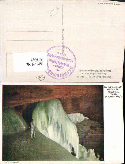 643667,Dachstein Rieseneishöhle Höhle Höhlenkarte Gralsburg Obertraun 14