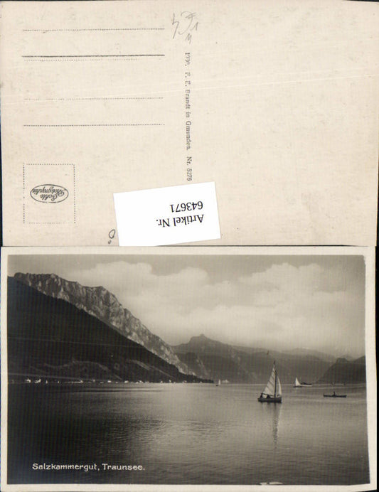 643671,Salzkammergut Traunsee Ebensee Gmunden Segelschiff pub Brandt 5276