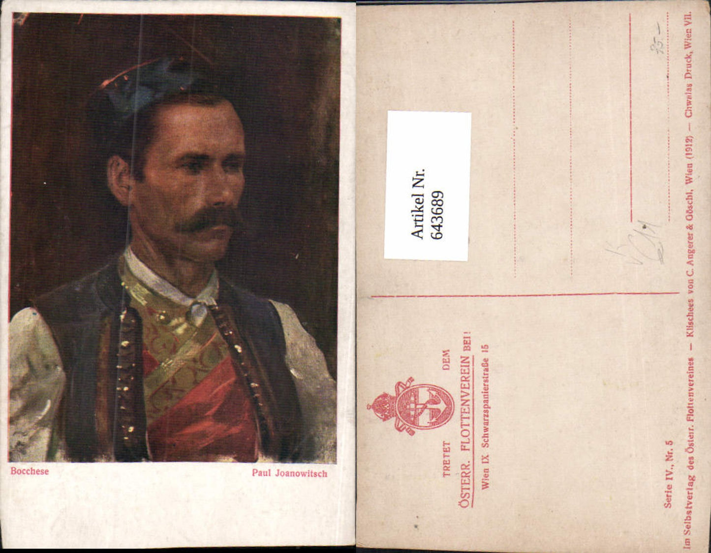 643689,Paul Joanowitsch Bocchese Typ Tracht Volkstyp pub Österreichischer Flottenverein