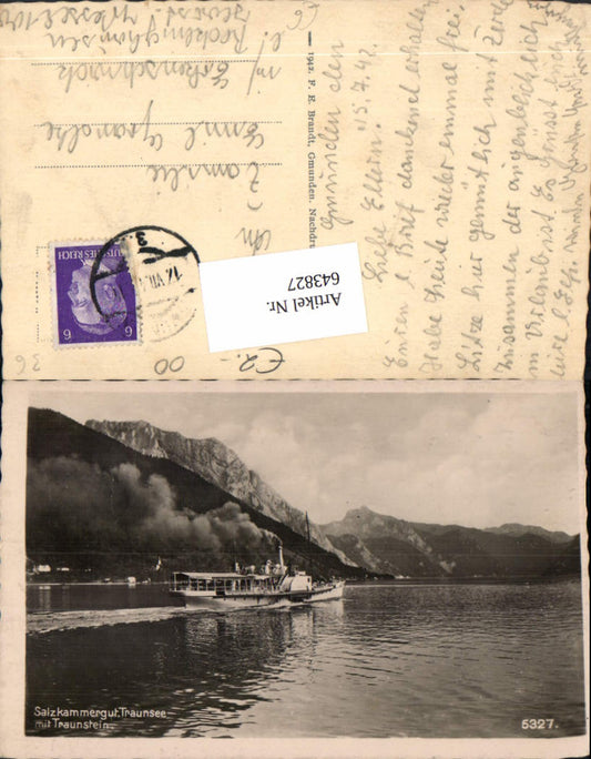 Traunsee Traunstein Dampfer Schiff Binnenschiff Elisabeth Ebensee Gmunden Salzkammergut