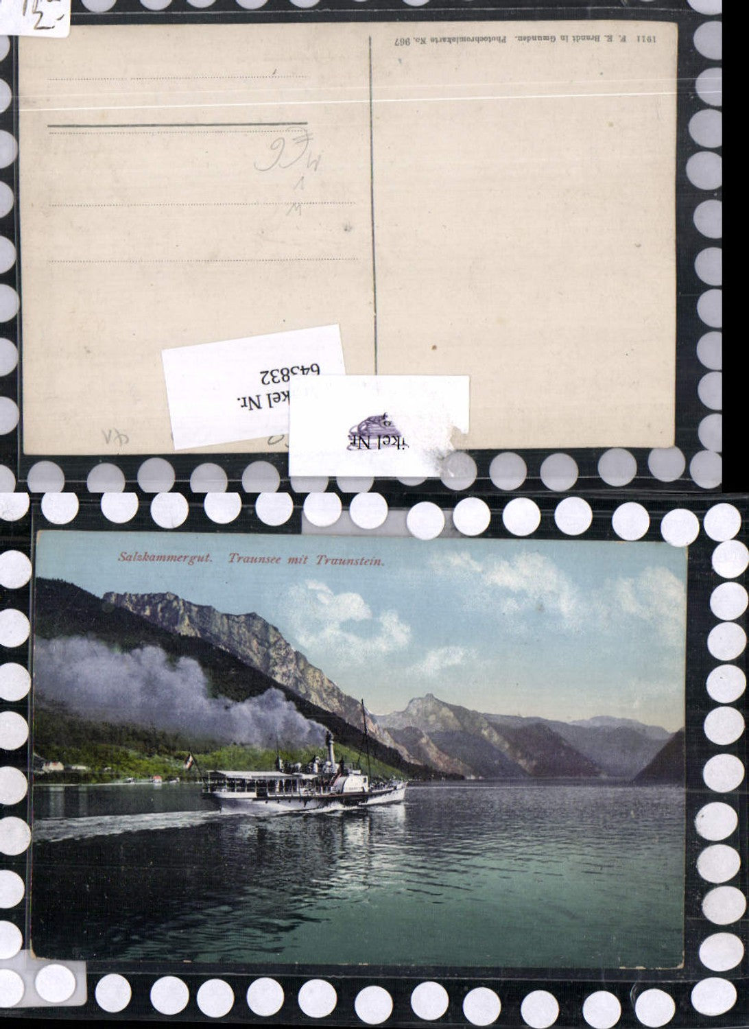 643832,Traunsee Traunstein Ebensee Gmunden Dampfer Elisabeth Schiff Binnenschiff pub Brandt 967