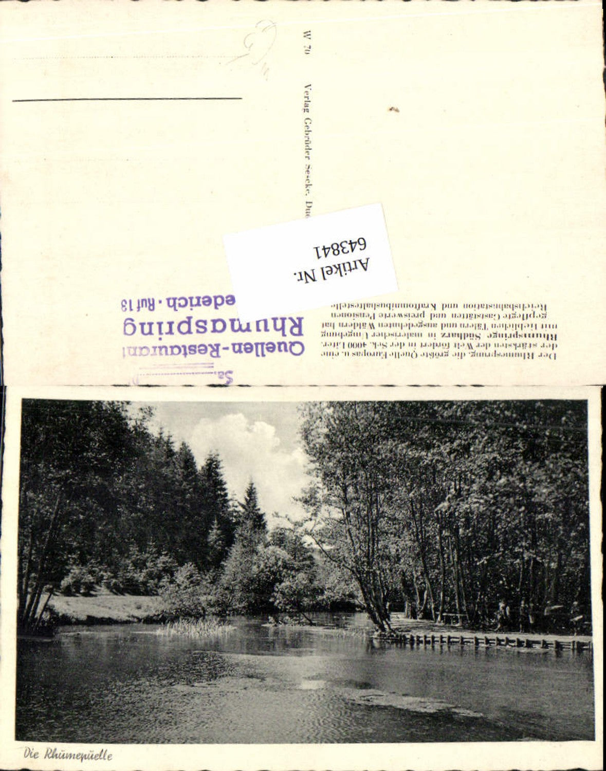 643841,Rhumequelle Quelle Pöhlde Rhumspringe LK Göttingen