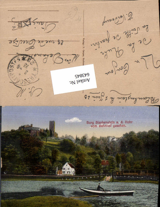 643845,Burg Blankenstein an der Ruhr Boot Bahnhof aus Hattingen Französische Feldpost