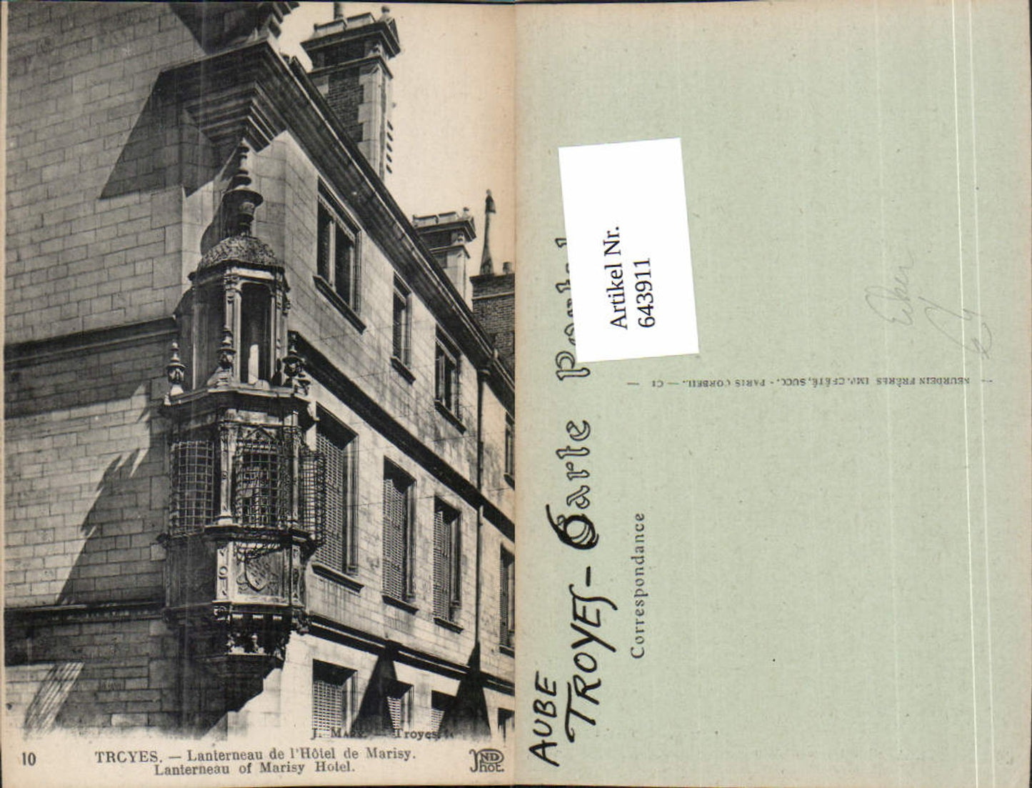 643911,Troyes Aube Erker Hotel de Marizy