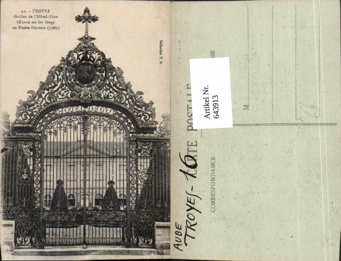 643913,Troyes Aube Gitter Grilles de Hotel Dieu