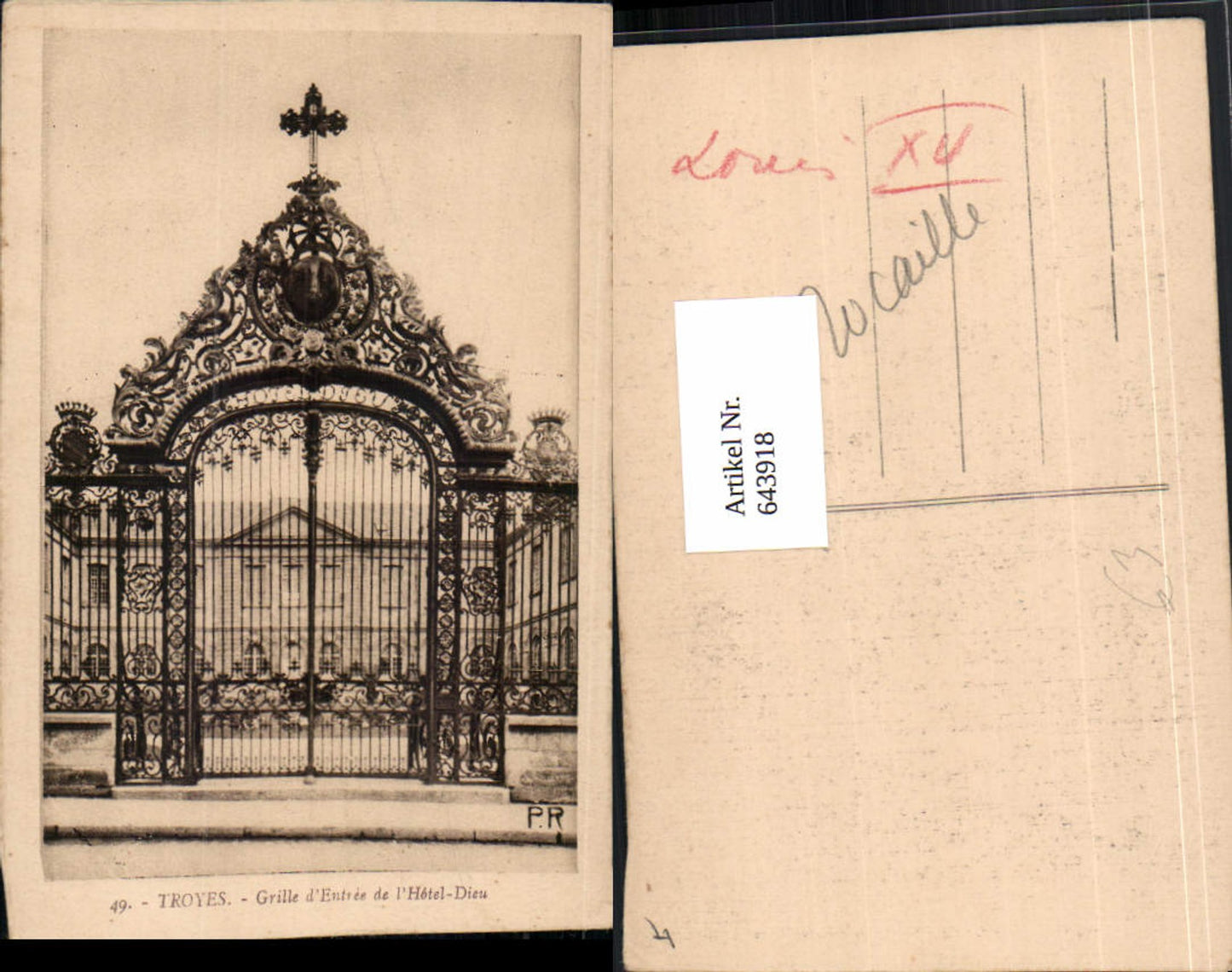 643918,Troyes Aube Gitter Grille Entree Hotel Dieu