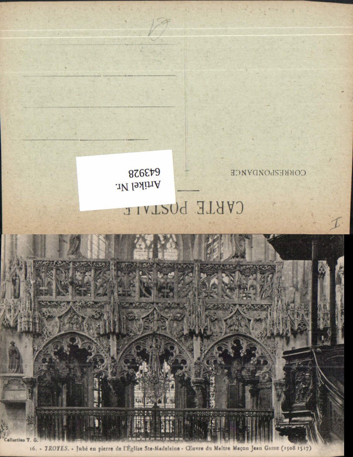 643928,Troyes Aube Eglise Sainte Madeleine