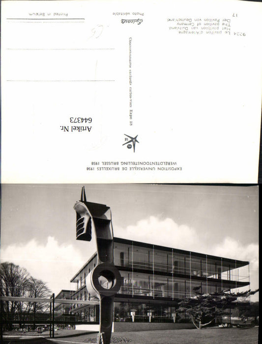 644373,Ausstellung Brüssel Bruxelles 1958 Pavillon Deutschland Exposition Universelle