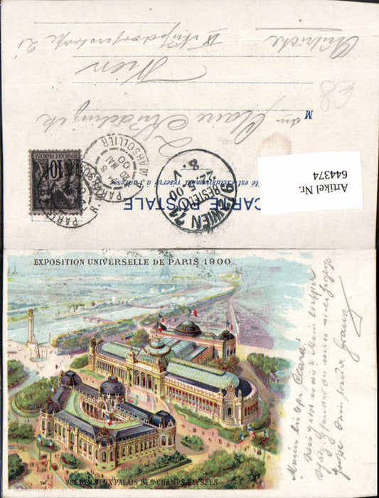 644374,Ausstellung Exposition Universelle de Paris 1900 Lithographie Champ Elysees
