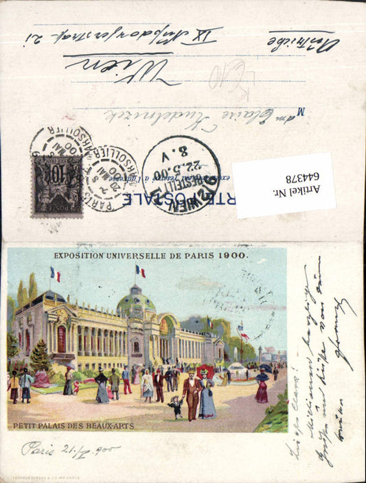 644378,Ausstellung Exposition Universelle de Paris 1900 Lithographie Palais Beaux Arts