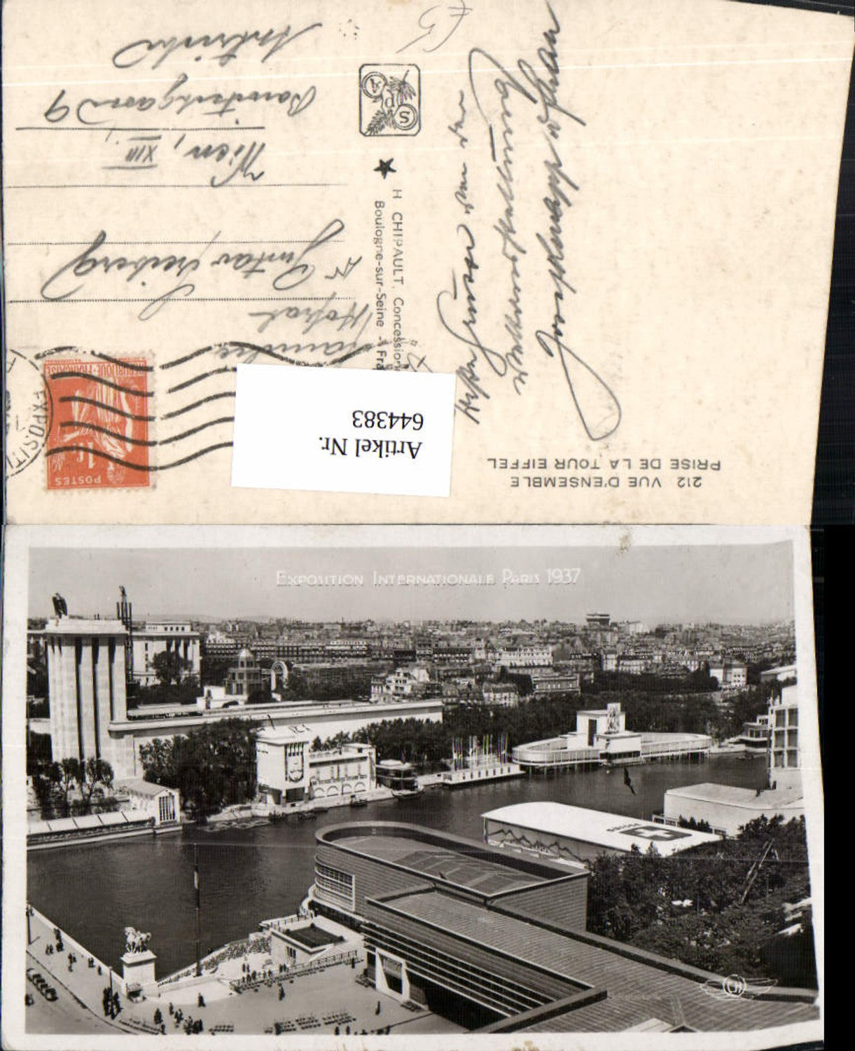 644383,Ausstellung Exposition Internationale Paris 1937