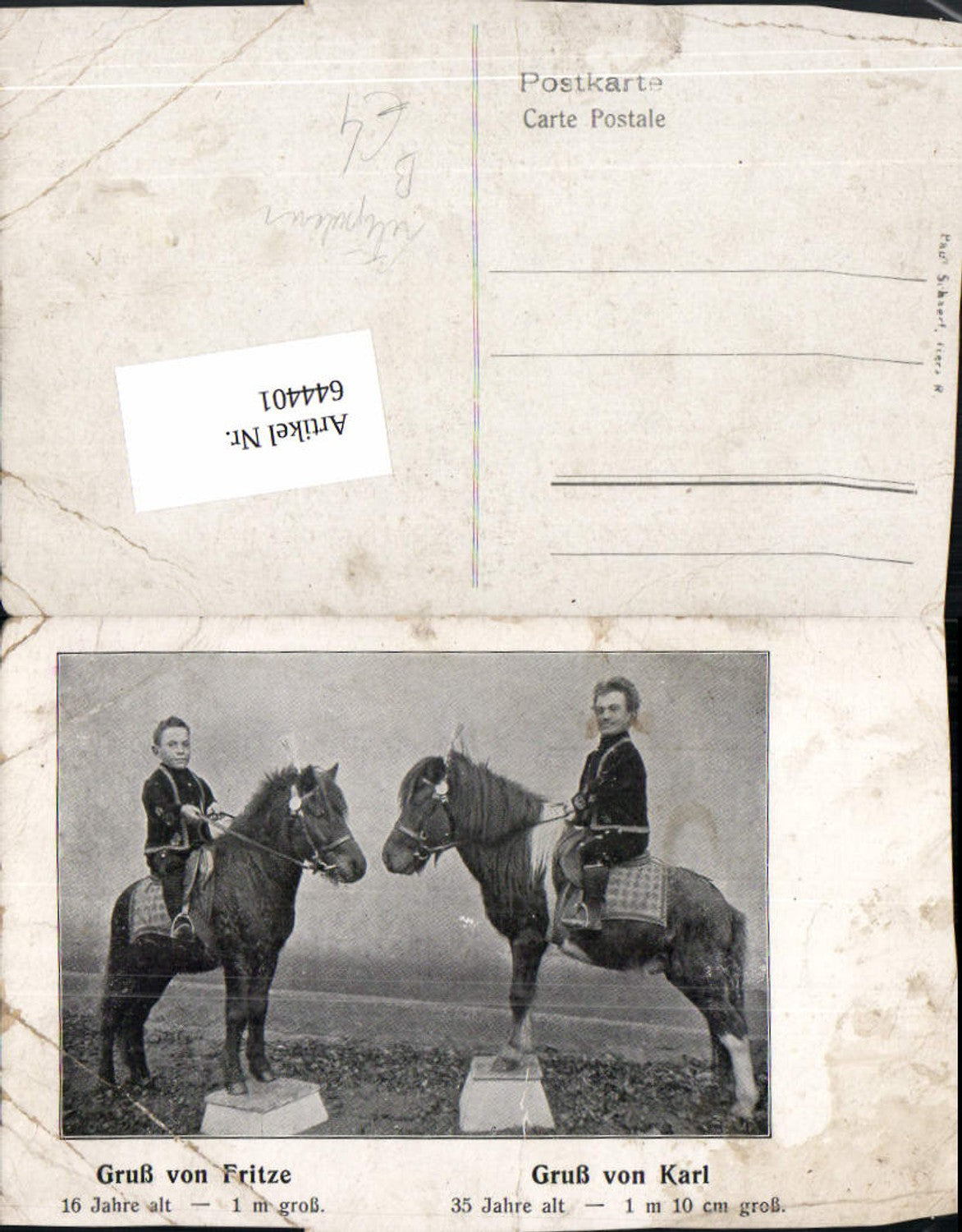 644401,Gruß von Fritze Pony Karl Liliputaner