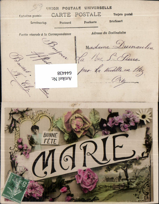 644438,Allegorie AK Namens AK Marie Name Rosen