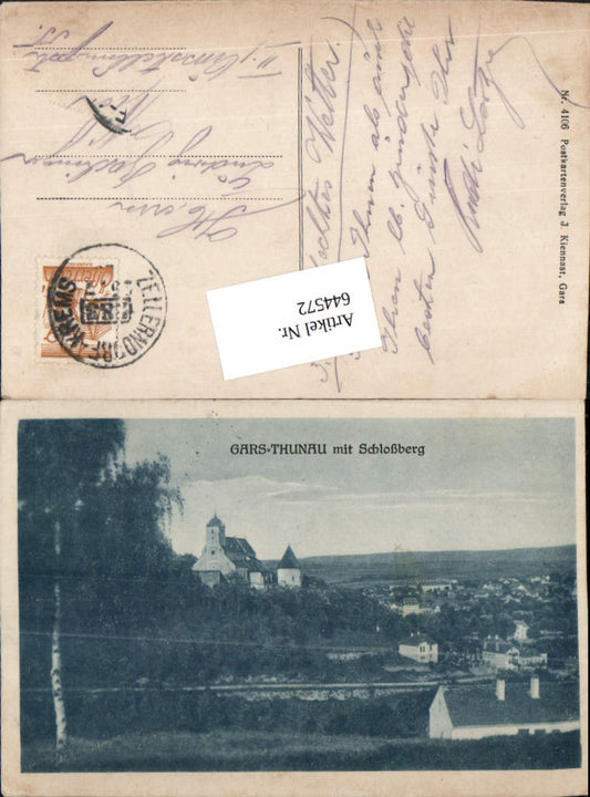 644572,Gars Thunau am Kamp Schloßberg Bahnpost Zellerndorf – Krems Zug 583