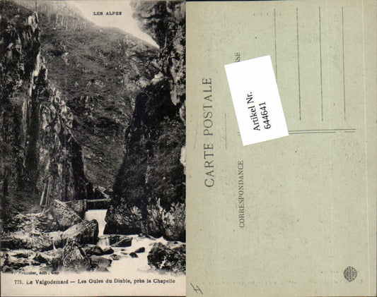 644641,Hautes Alpes Valgaudemar Les Oules du Diable La Chapelle