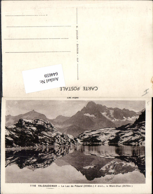 644659,Hautes Alpes Valgaudemar La Chapelle Lac de Petarel