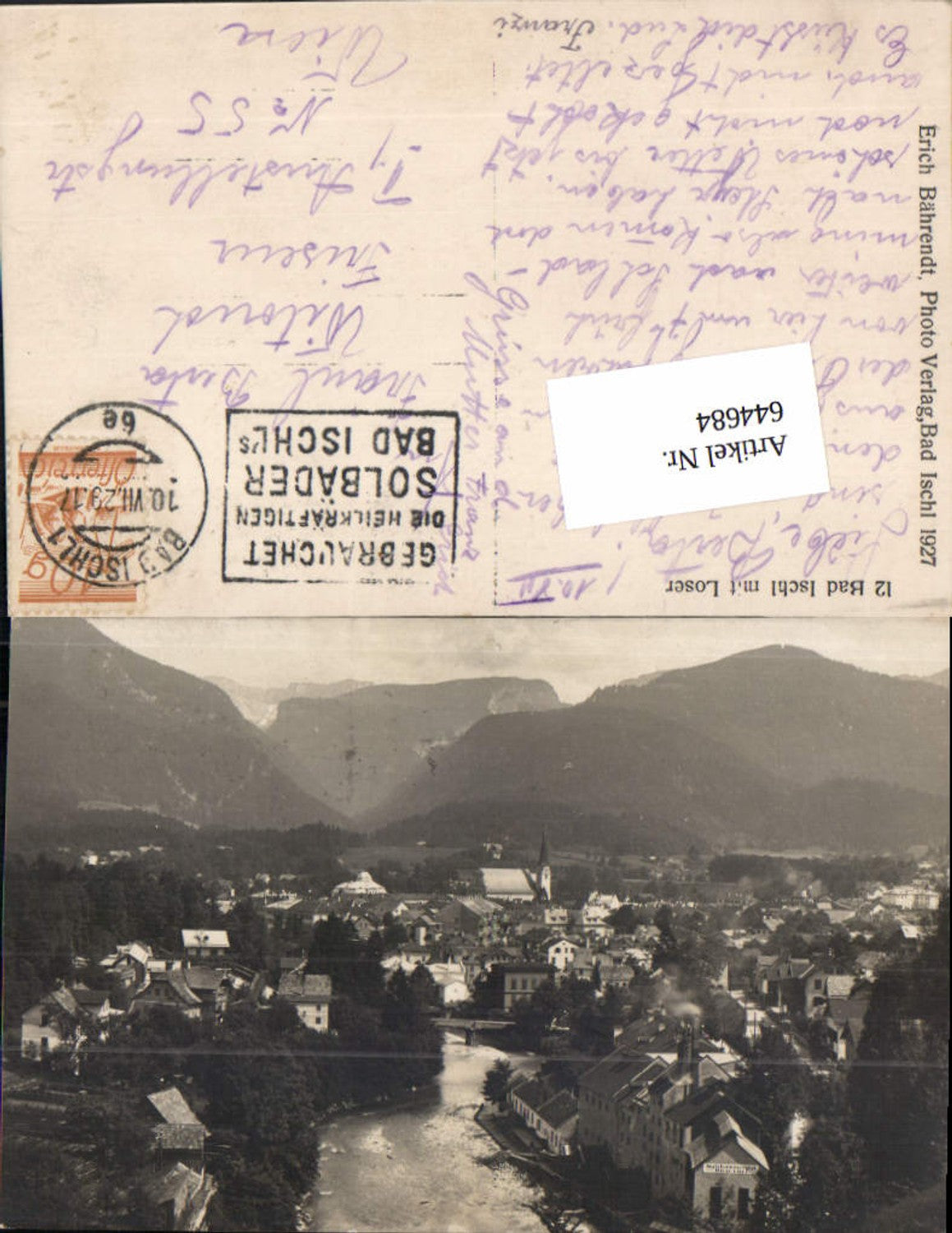 644684,Foto-AK Bad Ischl m. Loser pub Erich Bährendt