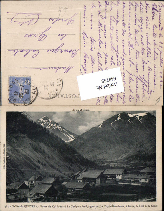 644755,Queyras Arvieux Izoard La Chalp au fond Gauche LA Pic de Beaudouis