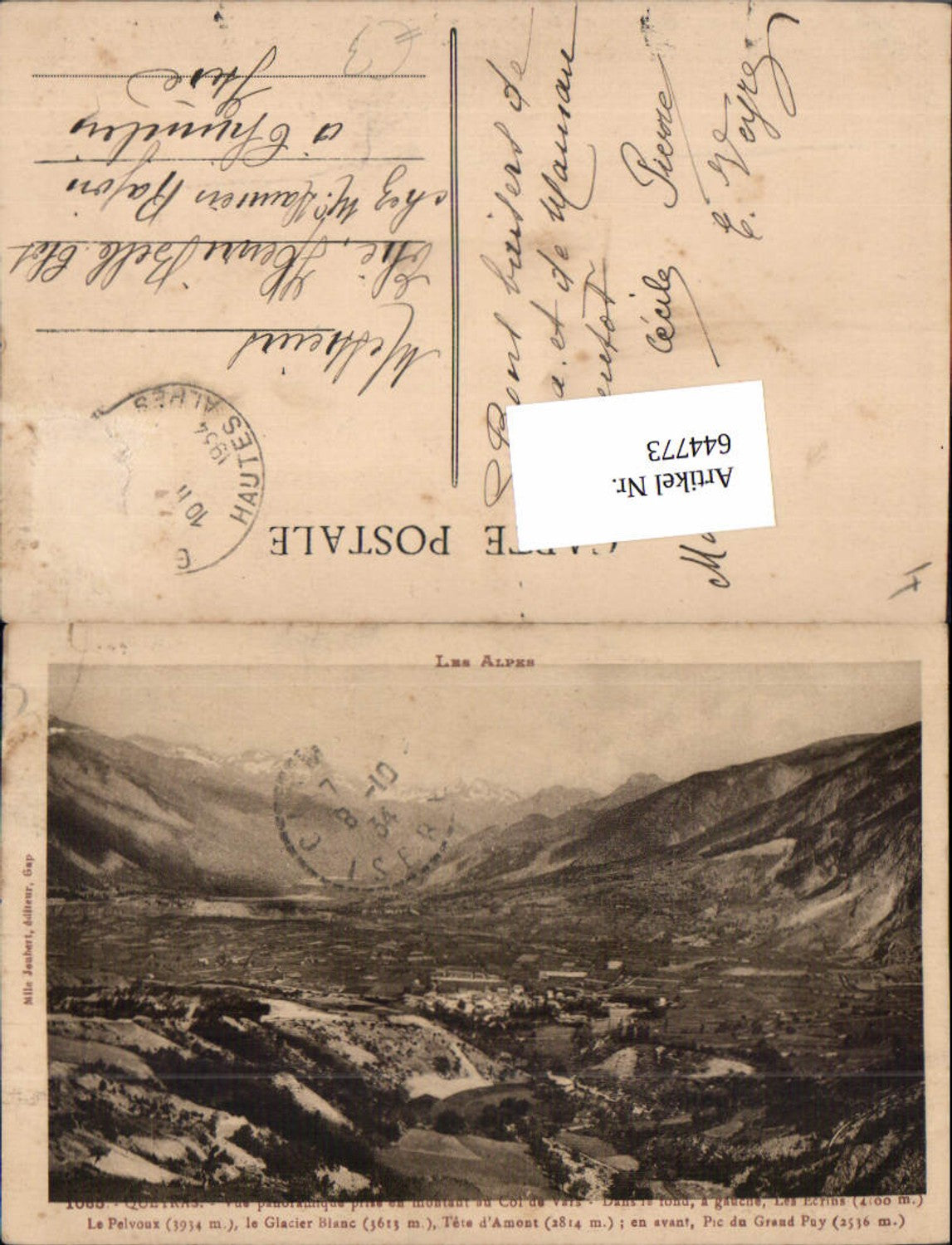 644773,Queyras Arvieux cal de Vars Pelvoux Gletscher Blanc Grand Puy