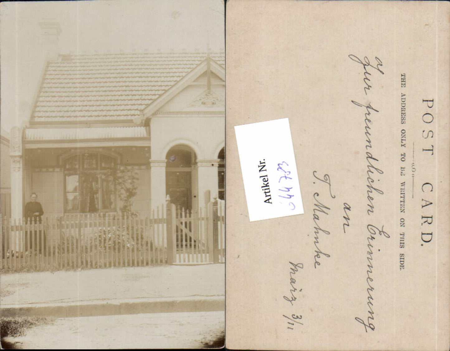 644783,Foto-AK Haus Frau F. Mahnke