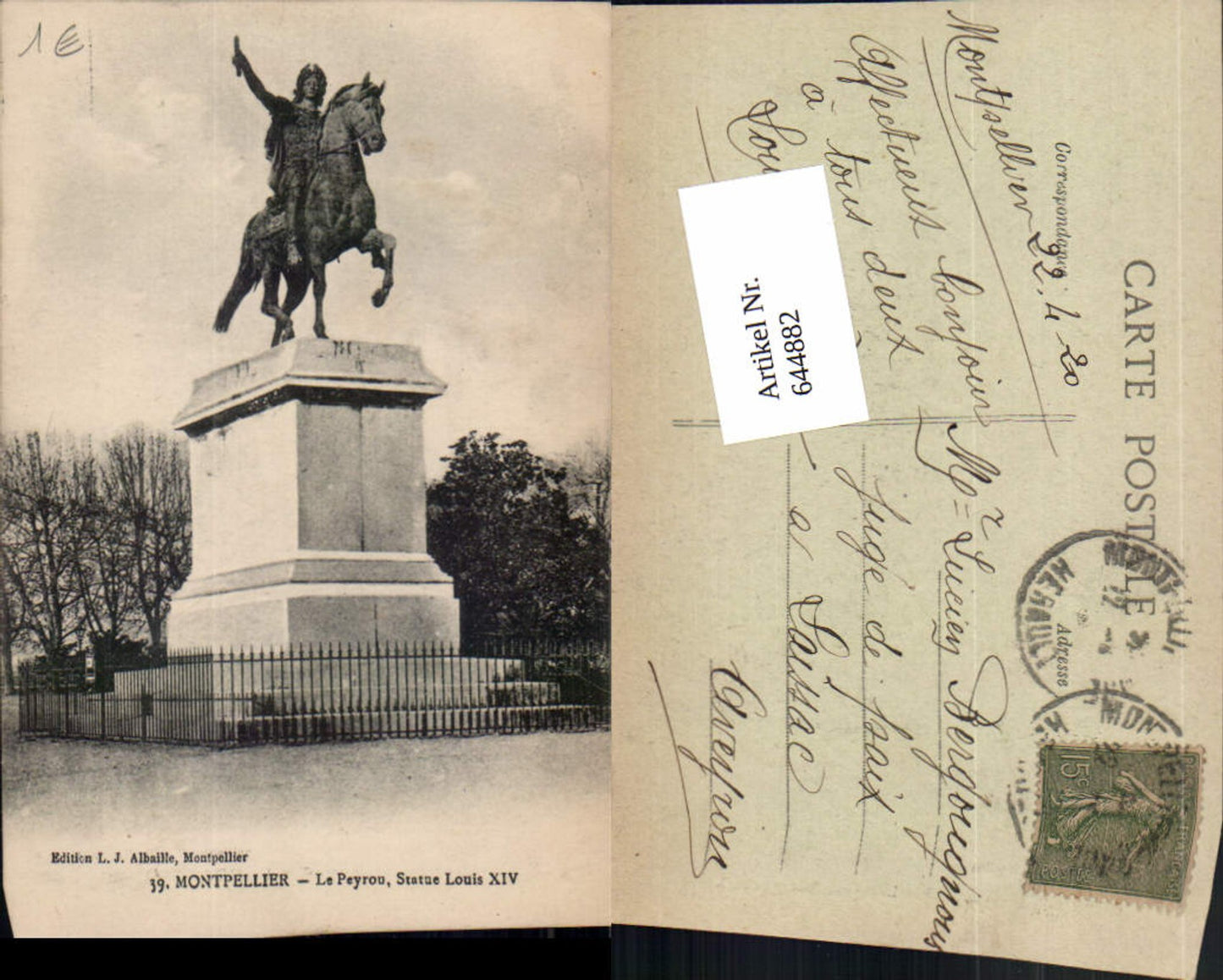 644882,Montpellier Herault Statue Louis XIV Peyrou