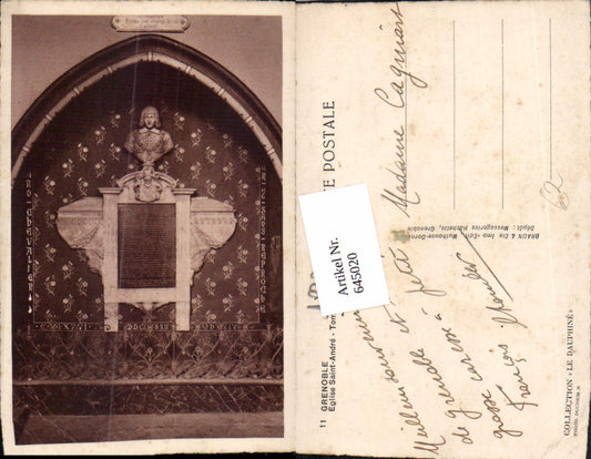 645020,Grenoble Isere Eglise Saint Andre Tombeau de Bayard