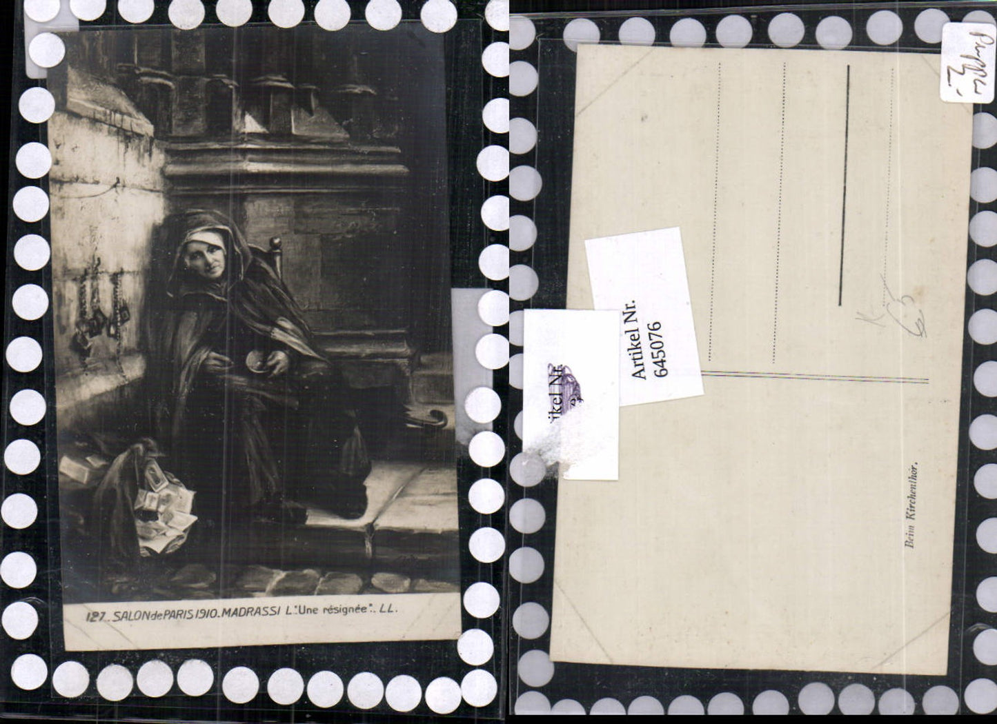 645076,Künstler AK Madrassi Salon de Paris 1910 Nonne